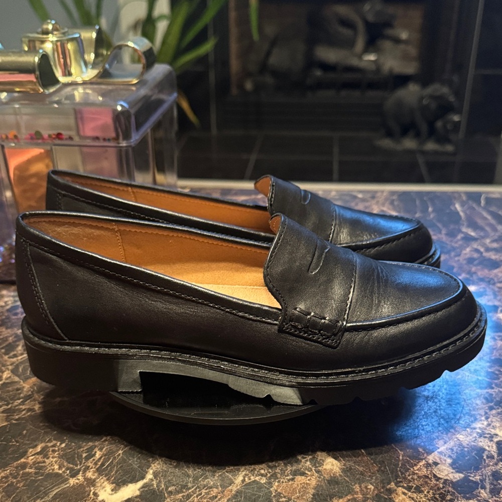 NWOT Rockport Women’s Kacey Black Leather Penny Loafers - Size 7M - Picture 6 of 9